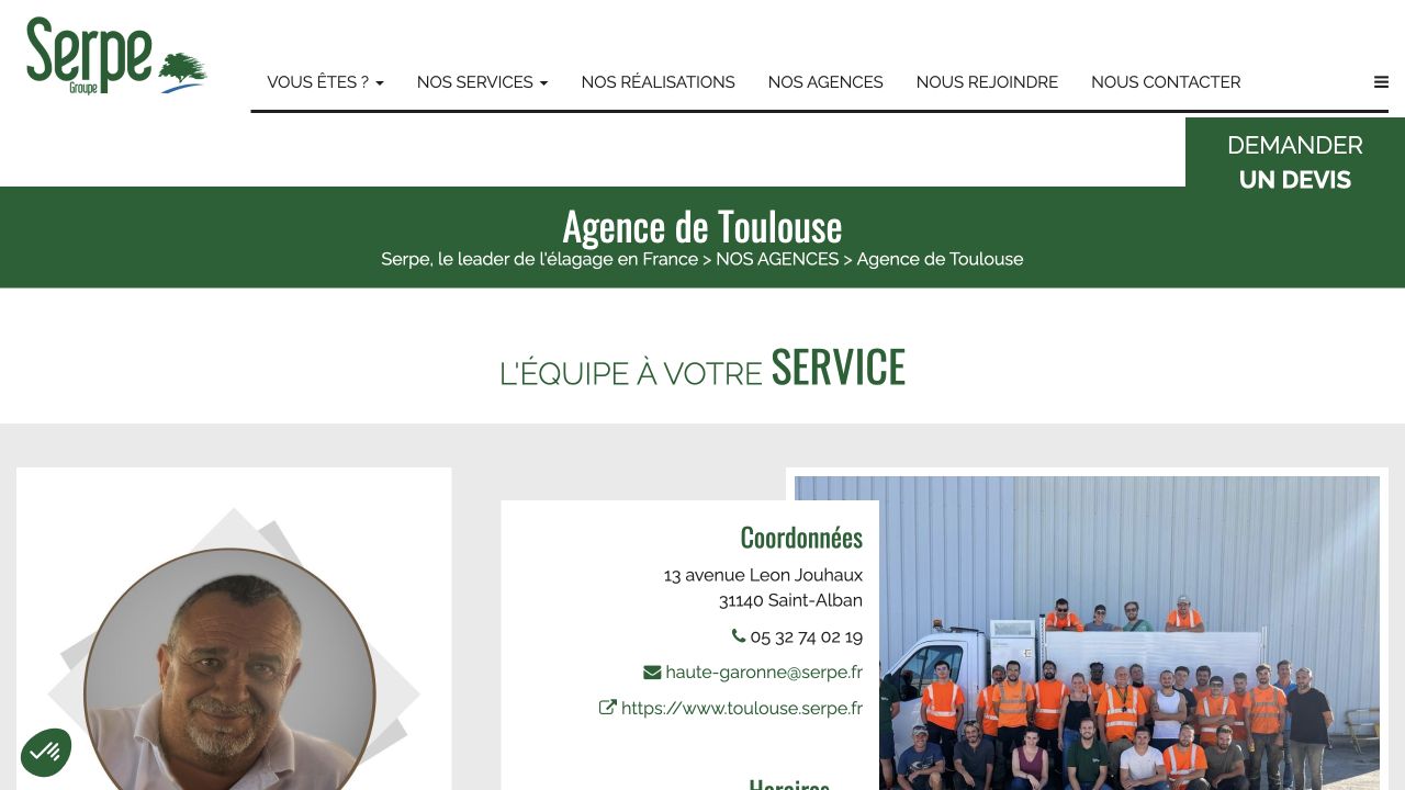 Capture du site de SERPE — agence de Toulouse