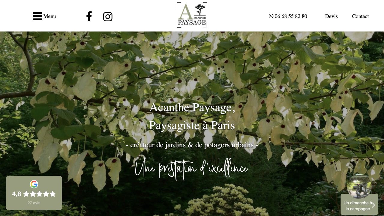 Capture du site de Acanthe Paysage
