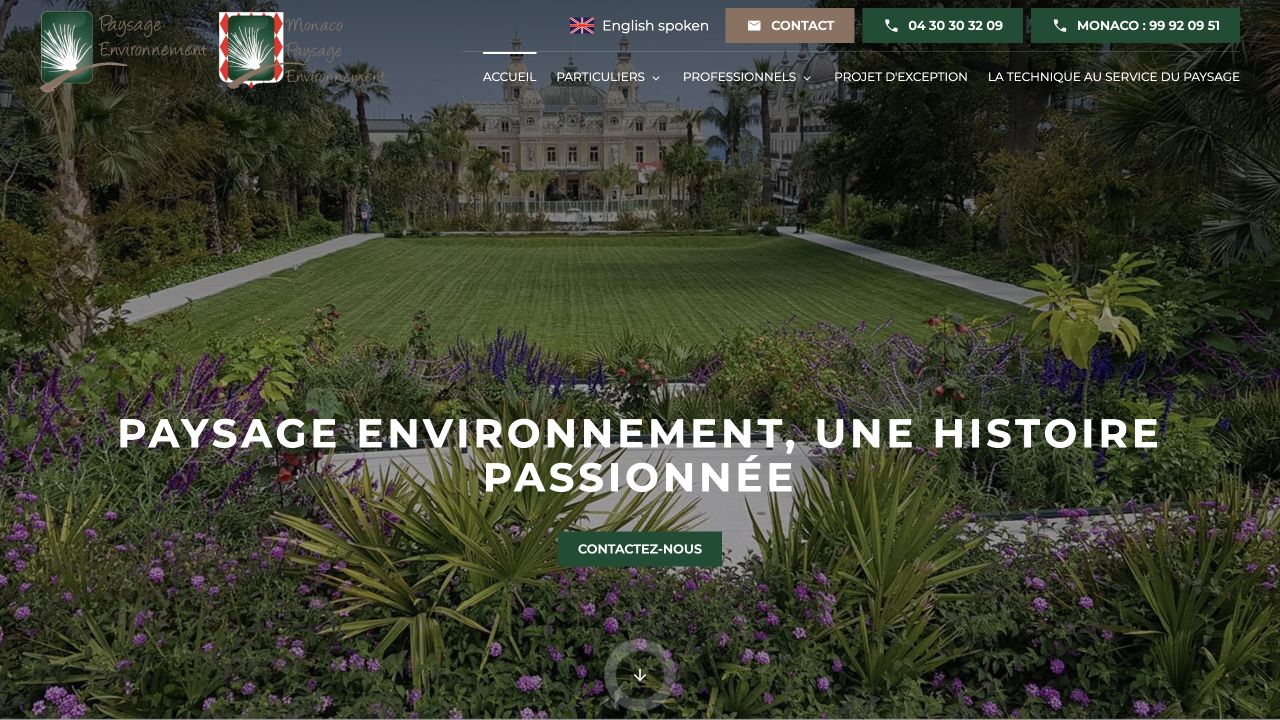 Capture du site de Paysage Environnement
