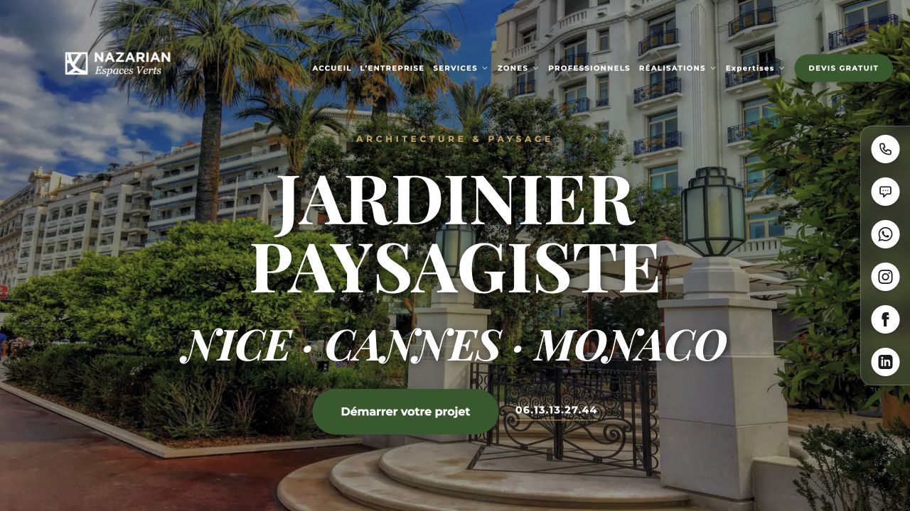 Capture du site de Nazarian Espaces Verts