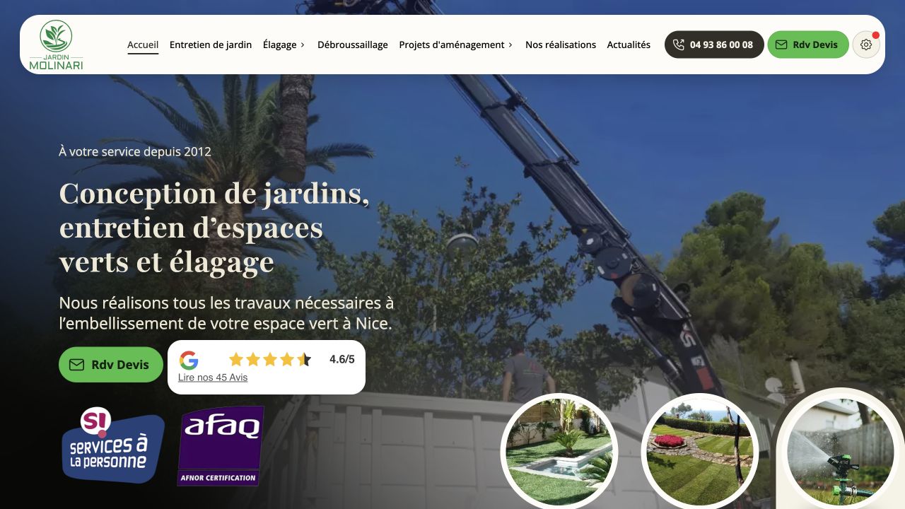 Capture du site de Jardin Molinari