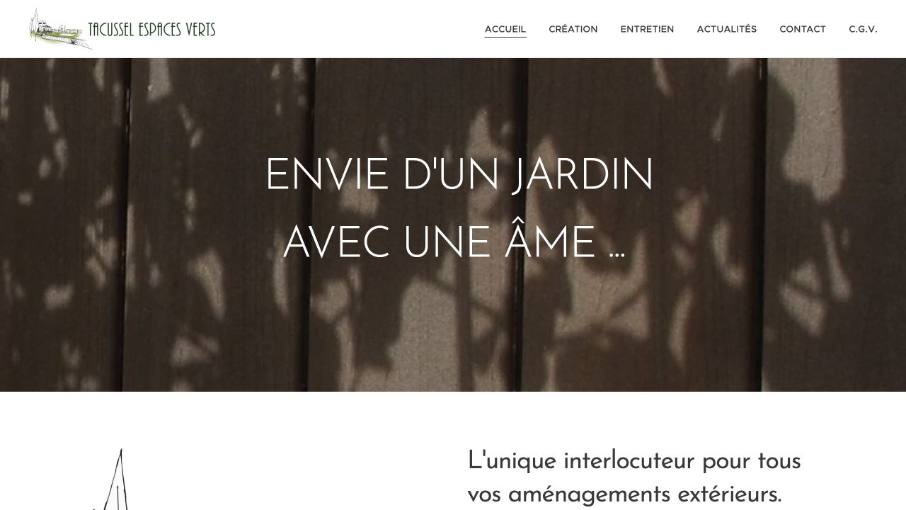 Capture du site de Tacussel Espaces Verts