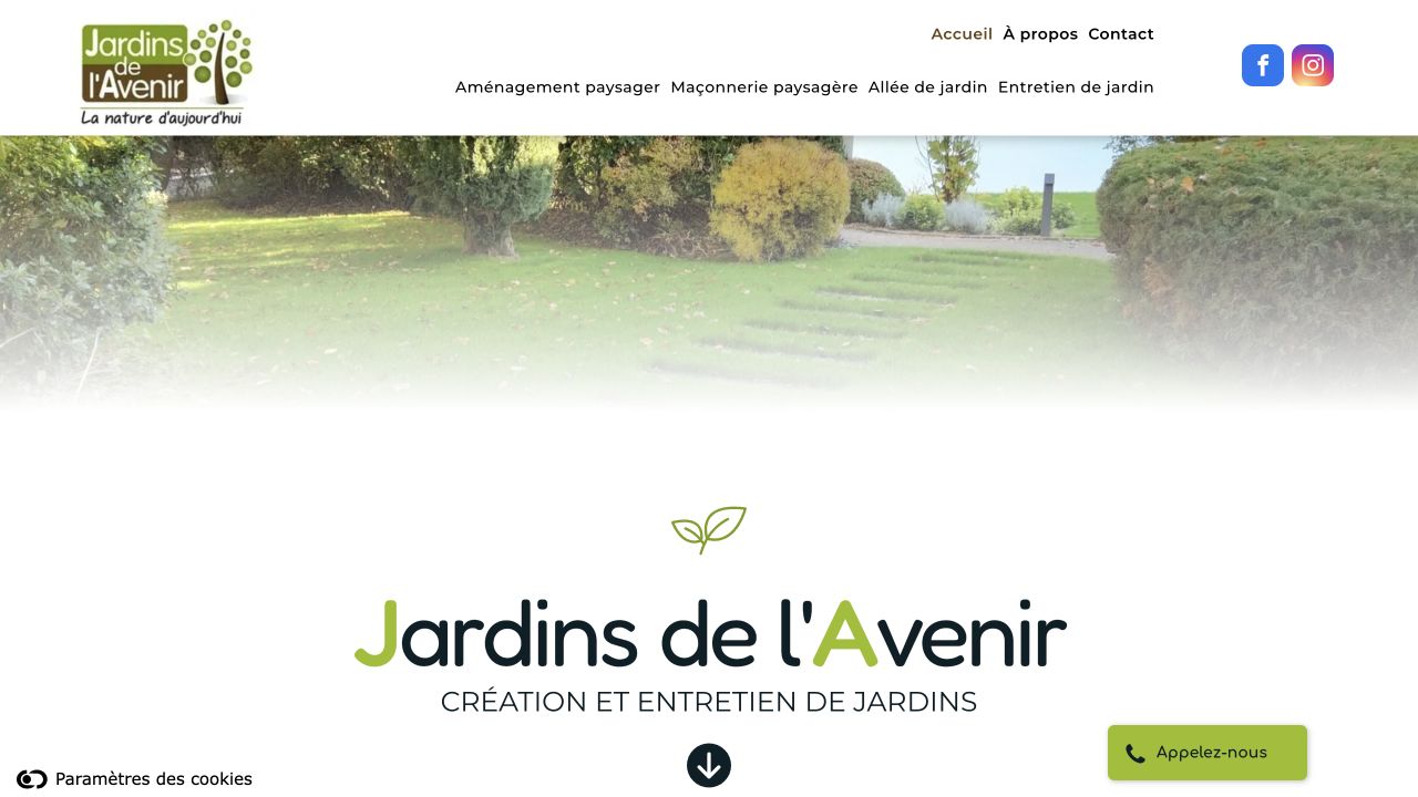 Capture du site de Jardins de l'Avenir