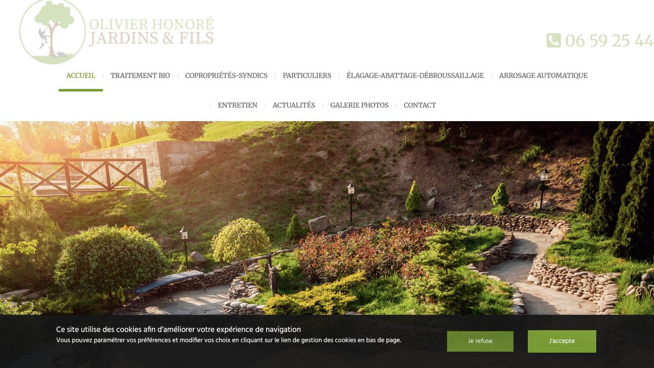 Capture du site de Olivier Honoré Jardins et Fils