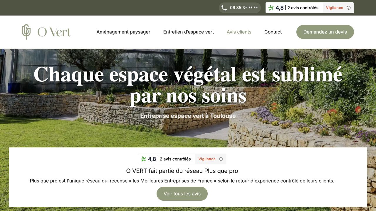 Capture du site de O Vert