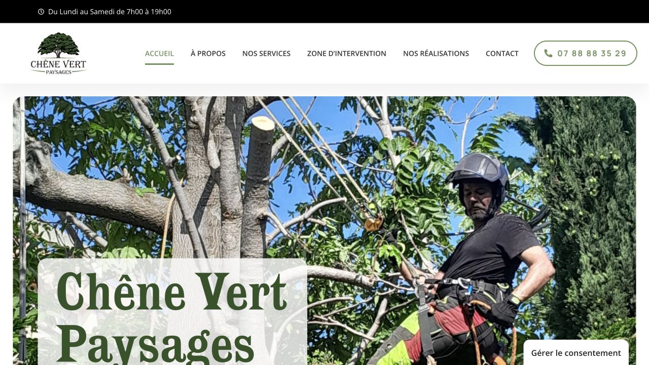 Capture du site de Chêne Vert Paysages